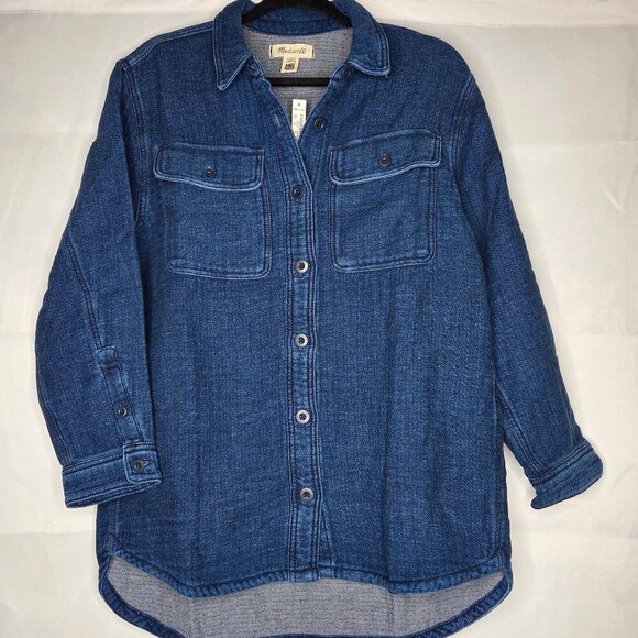 Madewell Jackets & Blazers - NWT Madewell Double-Weave Denim Shirt-Jacket Herringbone Blue Size Small